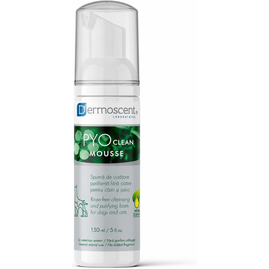 Dermoscent PYOclean Mousse – Spumă Antimicrobiană fără Clătire pentru Câini și Pisici – 150 ml